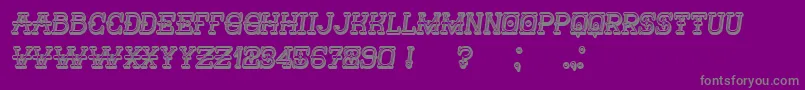 Czcionka Nautica3D Italic – szare czcionki na fioletowym tle