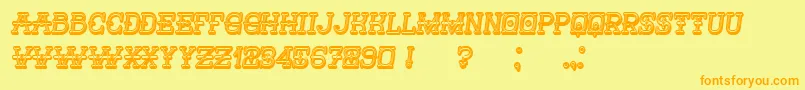 Nautica3D Italic-fontti – oranssit fontit keltaisella taustalla