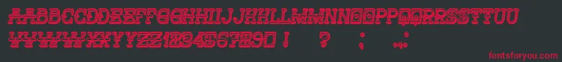 Шрифт Nautica3D Italic – красные шрифты на чёрном фоне
