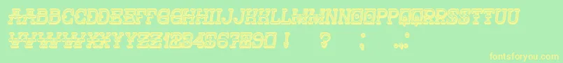 Nautica3D Italic-Schriftart – Gelbe Schriften auf grünem Hintergrund