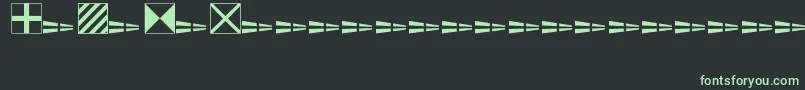 フォントNautical – 黒い背景に緑の文字