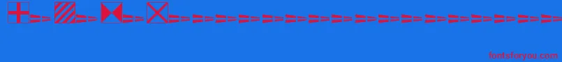 フォントNautical – 赤い文字の青い背景