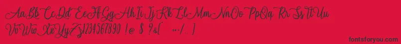 Navy Ballad   Personal Use Font – Black Fonts on Red Background