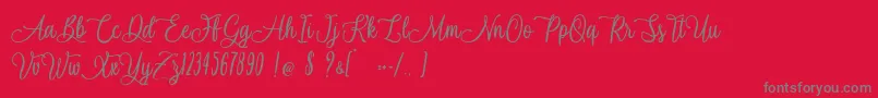 Navy Ballad   Personal Use Font – Gray Fonts on Red Background