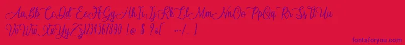 Navy Ballad   Personal Use Font – Purple Fonts on Red Background