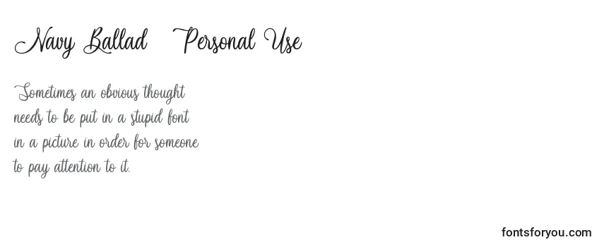 Navy Ballad   Personal Use Font