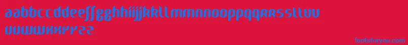 Naya Font – Blue Fonts on Red Background