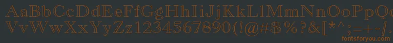 MonotypeoldstylemtstdBdout-fontti – ruskeat fontit mustalla taustalla