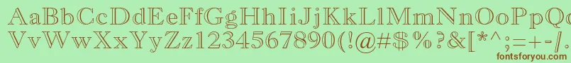 MonotypeoldstylemtstdBdout Font – Brown Fonts on Green Background