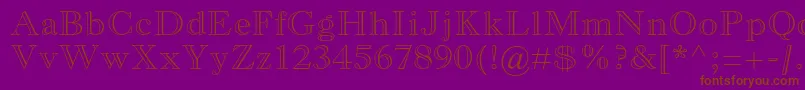 MonotypeoldstylemtstdBdout-Schriftart – Braune Schriften auf violettem Hintergrund