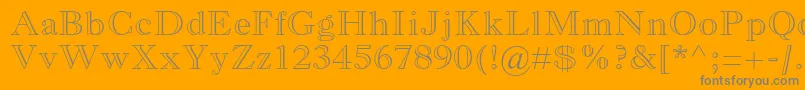 MonotypeoldstylemtstdBdout Font – Gray Fonts on Orange Background