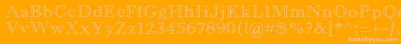 MonotypeoldstylemtstdBdout-Schriftart – Rosa Schriften auf orangefarbenem Hintergrund