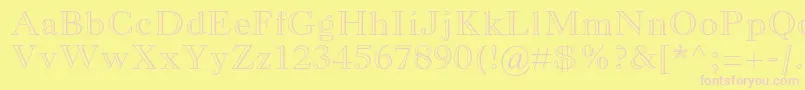 Fonte MonotypeoldstylemtstdBdout – fontes rosa em um fundo amarelo