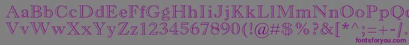 フォントMonotypeoldstylemtstdBdout – 紫色のフォント、灰色の背景