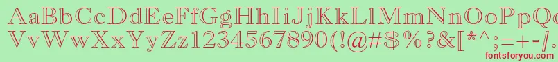 MonotypeoldstylemtstdBdout Font – Red Fonts on Green Background