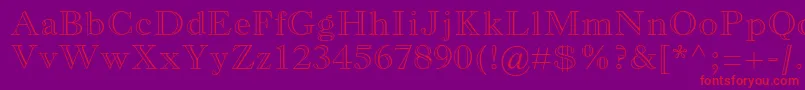 Fonte MonotypeoldstylemtstdBdout – fontes vermelhas em um fundo violeta