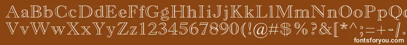 MonotypeoldstylemtstdBdout Font – White Fonts on Brown Background