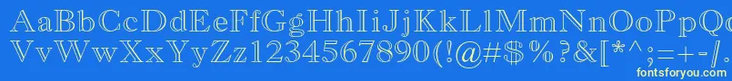 MonotypeoldstylemtstdBdout Font – Yellow Fonts on Blue Background