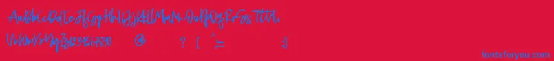 Naycila Font – Blue Fonts on Red Background