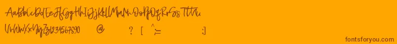 Naycila-Schriftart – Braune Schriften auf orangefarbenem Hintergrund