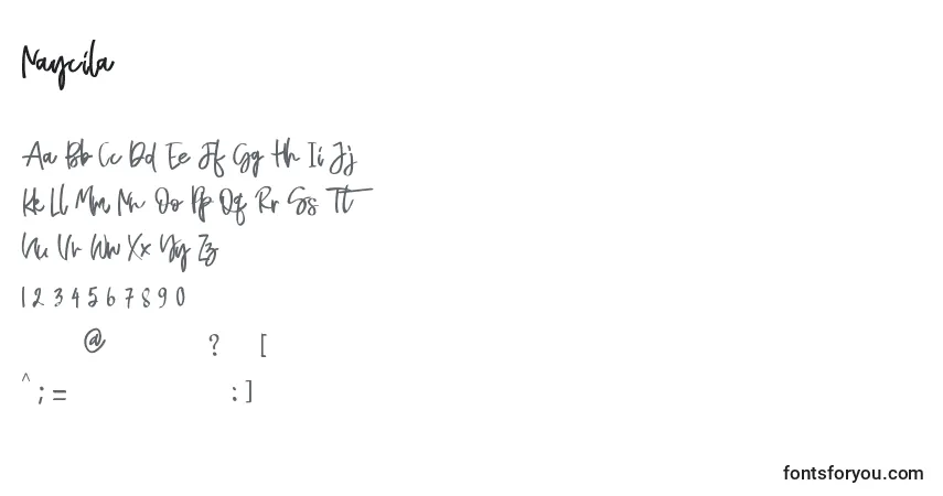 Шрифт Naycila (135371) – алфавит, цифры, специальные символы