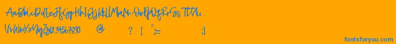 Naycila Font – Blue Fonts on Orange Background