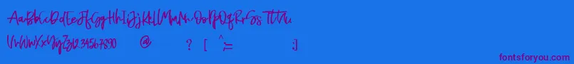 Naycila-Schriftart – Violette Schriften auf blauem Hintergrund