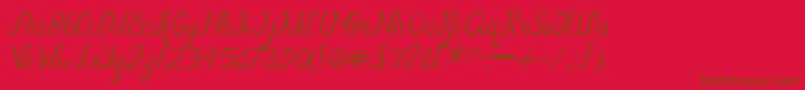 Nayla Free-Schriftart – Braune Schriften auf rotem Hintergrund