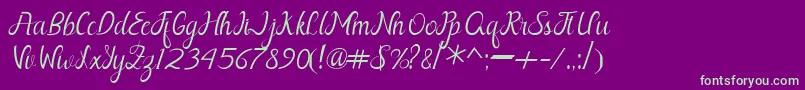 Шрифт Nayla Free – зелёные шрифты на фиолетовом фоне
