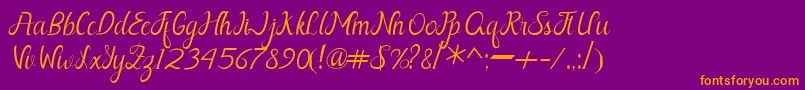 Шрифт Nayla Free – оранжевые шрифты на фиолетовом фоне