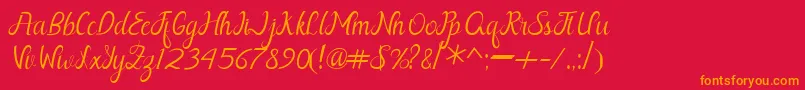Nayla Free Font – Orange Fonts on Red Background