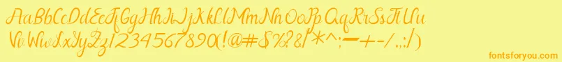 Nayla Free Font – Orange Fonts on Yellow Background