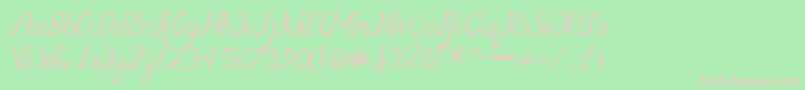 Nayla Free-fontti – vaaleanpunaiset fontit vihreällä taustalla