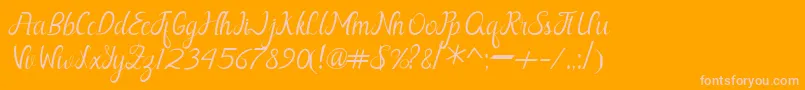 Шрифт Nayla Free – розовые шрифты на оранжевом фоне