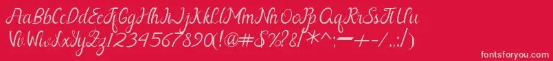 Шрифт Nayla Free – розовые шрифты на красном фоне