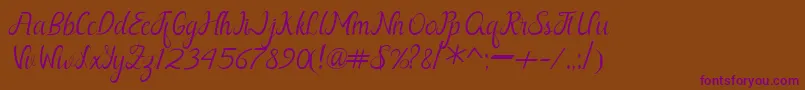 Шрифт Nayla Free – фиолетовые шрифты на коричневом фоне