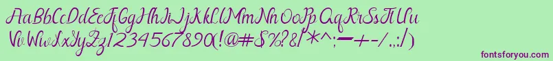 Шрифт Nayla Free – фиолетовые шрифты на зелёном фоне