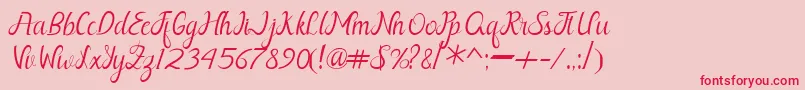 フォントNayla Free – ピンクの背景に赤い文字