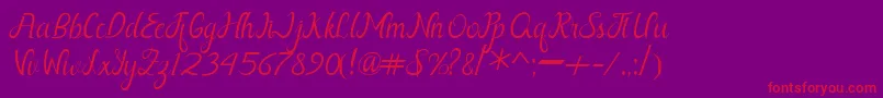 Шрифт Nayla Free – красные шрифты на фиолетовом фоне
