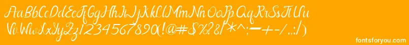 Шрифт Nayla Free – белые шрифты на оранжевом фоне