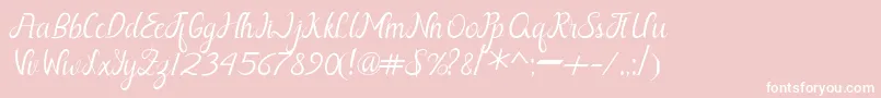Nayla Free-fontti – valkoiset fontit vaaleanpunaisella taustalla
