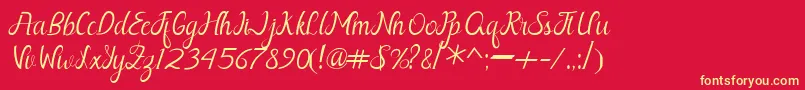 Шрифт Nayla Free – жёлтые шрифты на красном фоне