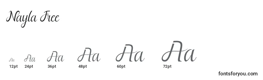 Nayla Free Font Sizes