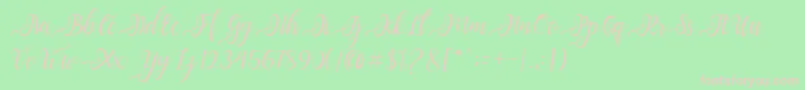 Nayla Script Font – Pink Fonts on Green Background