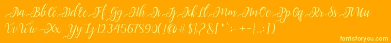 Шрифт Nayla Script – жёлтые шрифты на оранжевом фоне