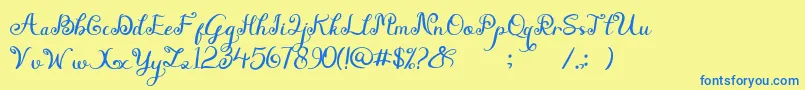 nayshilla Font – Blue Fonts on Yellow Background