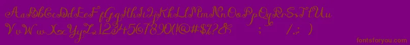 nayshilla-Schriftart – Braune Schriften auf violettem Hintergrund