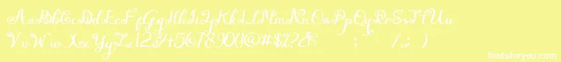 nayshilla Font – White Fonts on Yellow Background