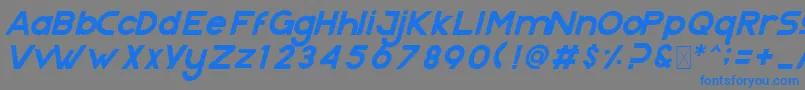 フォントNazegul Italic – 灰色の背景に青い文字