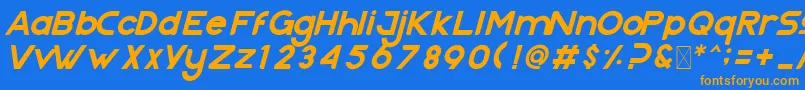 Nazegul Italic Font – Orange Fonts on Blue Background